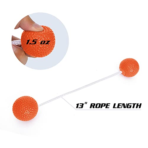 KH Ladderball Balls Set 6 Pack Replacement Balls Ladder Toss Game Balls Soft Golf Balls Safe for Kids - color: Orange,Lime Green