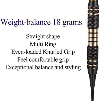 Soft tip Darts Set 18/20 Grams - Professional Darts Plastic Tip with Brass Barrel + Aluminum Shafts + 50 Rubber o-Ring + 6 Flights +50 Soft Tips for Electronic Dartboard - color: 18g-PURPLE