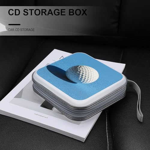 Boys Nursery Art Golf Ball CD Case DVD Storage Case Portable for Car Home Travel