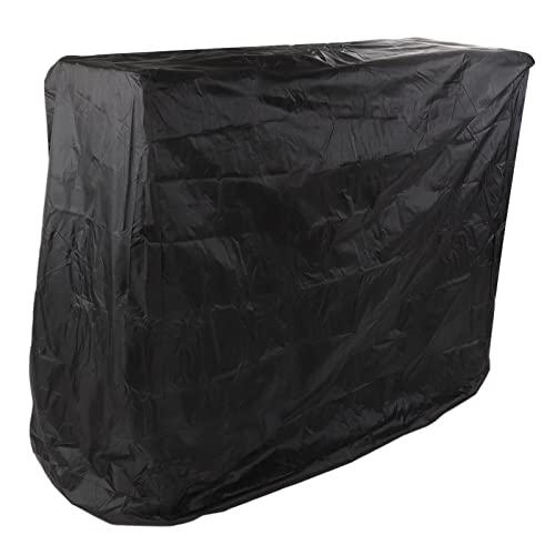 GOWENIC Pong Table Dust Cover, Silver Coating Table Tennis Cover with Drawstring, 190cm Outdoor Courtyard for Tennis - color: Black, size: 155*75*150cm