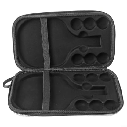Table Tennis Racket Case, Hard EVA Shell Bat Bag with Soft Lining, Holds 2 Paddles and 6 Balls, Portable Storage Box with Zipper for Training, Competition and Travel(Grey)