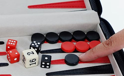 WE Games Magnetic Premium Backgammon Board Game Set, Black Travel Sized Backgammon Game, Classic Strategy Game for Families, Includes Carrying Leatherette Case Magnetic Chips, Durable Design