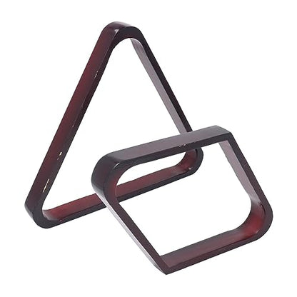 Set of 2 Wooden Billiard Ball Rack Set, Vintage Pine Wood Billiard 8 Ball Triangle Rack & 9 Ball Diamond Rack, Table Pool Ball Racks for 5.72Cm Large Billiards Wine Red