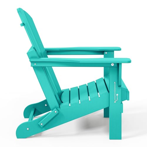WestinTrends Malibu 2 Piece Set Outdoor Folding Poly Adirondack Chair, Turquoise - color: Turquoise, size: 2 Chair