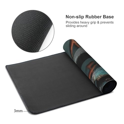 Large Extended Gaming Mouse Pad with Stitched Edges, (35.4X15.7In) Durable Non-Slip Natural Rubber Base, Waterproof Computer Keyboard Pad Mat for Esports Pros/Gamer/Desktop/Office/Home (C) - color: C