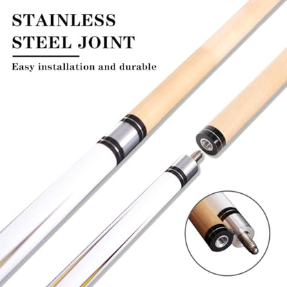 Canadian Maple Pool Cue Sticks (10mm/11.5mm/13mm), 58" 2-Piece Pool Sticks with Low Deflection Shaft,Billiard Sticks for Home, Bar, and Tournament Play - color: 10mm with case