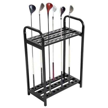 Hicarer 27 Hole Golf Club Holder Metal Golf Club Organizer Stand Rack Putter Stand Display for Indoor and Outdoor Use Home, Black - style: 27 Hole