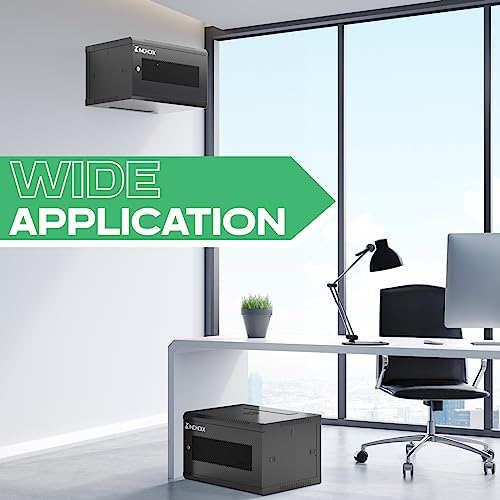 Wall Mount Network Server Cabinet 9U Network Rack Enclosure for Computer Routers Switches Networking Electronic Equipment, Removable Side Panels & Locks, 19.7in Depth - size: 9U