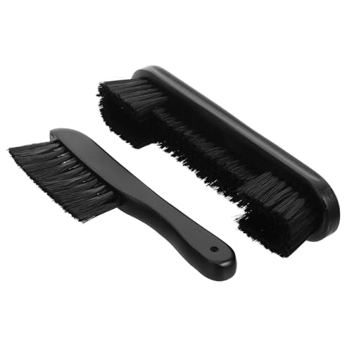 Vaguelly Pool Table Cleaning Brush Set, 2pcs Nylon Bristle Brushes with Wooden Handle for Billiard Table Felt and Rail Maintenance, Pool and Snooker Accessories Cleaning Tool