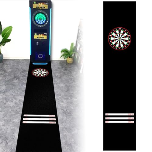 Professional Non-Slip Rubber Dart Mat with Throwing Lines, Soundproof Floor Protector for Dart Games, Durable Carpet for Home & Competition, Red - color: Black
