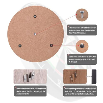 CyeeLife Dartboard Mounting Bracket,Dartboard Hanging Bracket for Steel Dart Games,Dart Accessories Kits (1 Set) - color: 1 Set