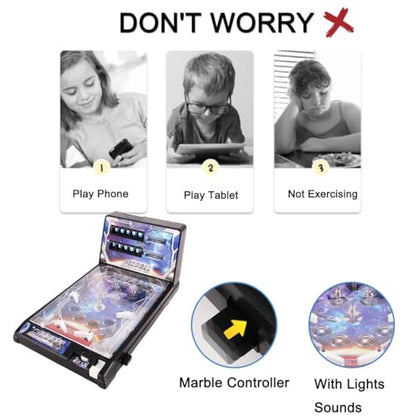 Christmas Tabletop Pinball Machine, Mini Pinball Game Toy with Lights Sounds, Electronic Tabletop Pinball Machine for Birthday Party Gift, Retro Arcade Pinball Kit for Kids