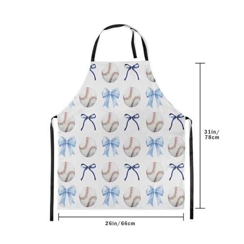 Manfei Blue Bowknot Kids Kitchen Apron - color: White Red