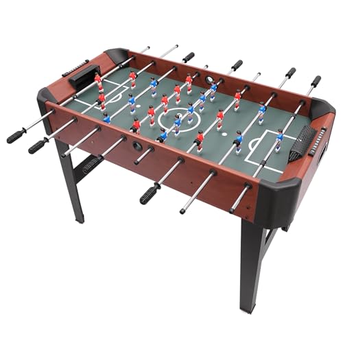 47 Inch Foosball Table,Portable Mini Table Football Soccer Game Set with Score Keeper for Adults and Kids,Wooden Tabletop Billiard Game Soccer Tabletop Competition Game for Family Parties Game Rooms