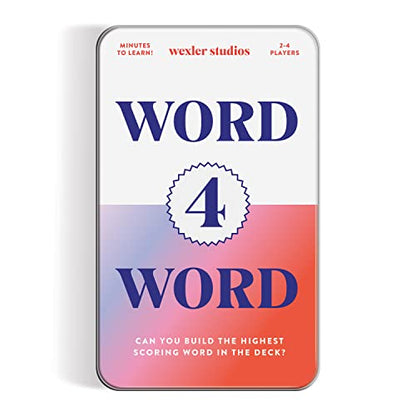 Galison Wexler Studios Word 4 Word – Fun Spelling Card Game for Adults and Kids Perfect for Travel and Family Game Night, 2-4 Players - style: Word 4 Word