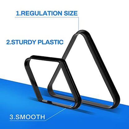 GSE Games & Sports Expert Black Plastic Billiard Pool Ball 8-Ball Triangle Racks / 9-Ball Diamond Pool Ball Racks Fit Standard 2-1/4" Billiard Pool Balls - color: Triangle & Diamond Racks