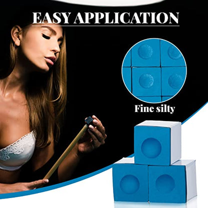Junkin Pool Chalk Cubes for Billiard Cue Sticks, 48/72/108Pack Options, Table Accessories for Clubs, Bars & Home - color: Blue