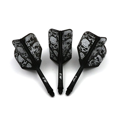 CUESOUL ROST Integrated Dart Shaft and Dart Flight Standard/Slim/Diamond/Big Wing/Tear/Diamond - color: 28mm-Big Wing Shape-Black Skeleton