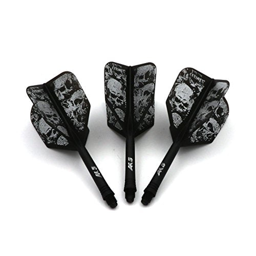 CUESOUL ROST Integrated Dart Shaft and Dart Flight Standard/Slim/Diamond/Big Wing/Tear/Diamond - color: 28mm-Big Wing Shape-Black Skeleton