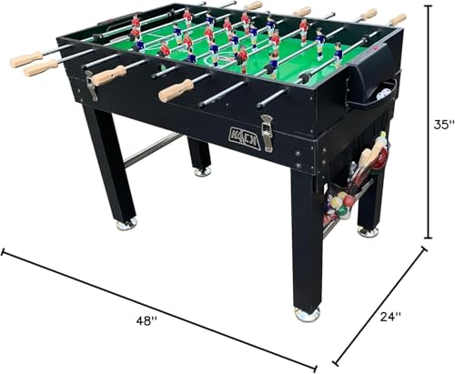 KICK Quad 48" 4-in-1 Multi Game Table – Foosball, Billiards/Pool, Glide Hockey & Ping Pong - color: Black