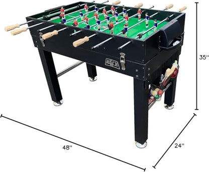 KICK Quad 48" 4-in-1 Multi Game Table – Foosball, Billiards/Pool, Glide Hockey & Ping Pong - color: Black