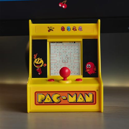 Pac-Man Desktop Arcade – Retro Mini Arcade Game with Classic 8-Bit Gameplay, LCD Screen, Joystick Controls, Battery-Powered, Officially Licensed Pac-Man Merchandise by Fizz Creations.
