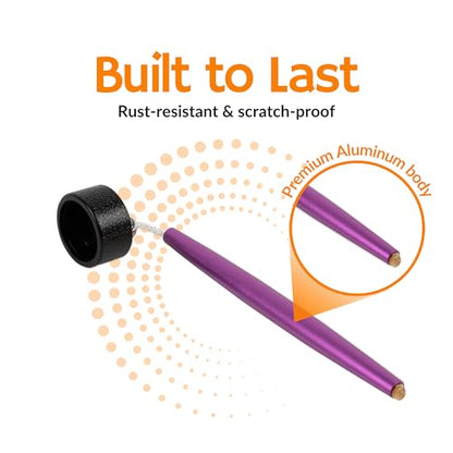 Aluminum Circle Pool Chalk Holder - Use with TAOM Pyro or TAOM V10 Chalk - Slip-in Pocket Pool Cue Chalk Holder - Cover Billiard Supplies - Snooker Accessory Chalk - color: Purple