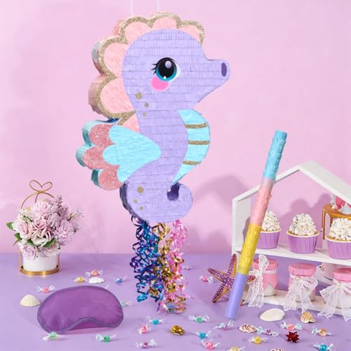 WERNNSAI Seahorse Piñata - Ocean Birthday Decoration Ocean Animal Piñata - style: Seahorse