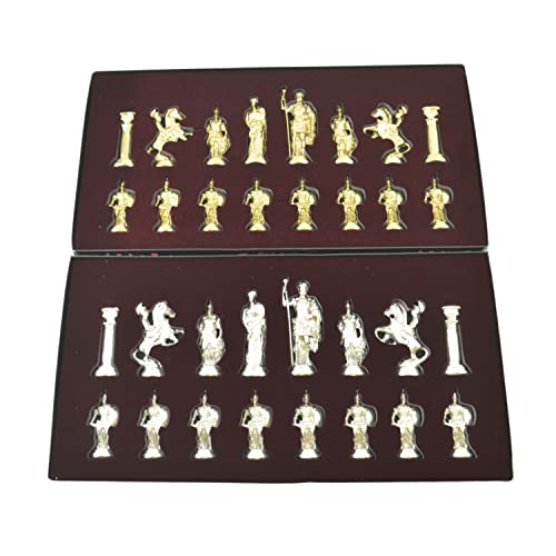 (Without Board) Historical Handmade Rome Figures Metal Chess Pieces Big Size King 4 inc (Only Pieces)
