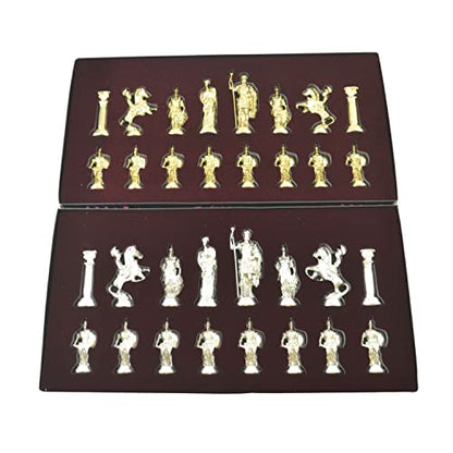 (Without Board) Historical Handmade Rome Figures Metal Chess Pieces Big Size King 4 inc (Only Pieces)