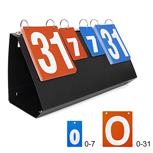GOGO Flip Scoreboard Foldable, Portable Table Top Socre Keeper for Sports Tennis, Volleyball, Basketball