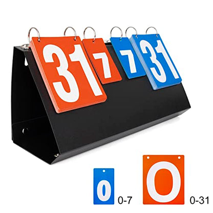 GOGO Flip Scoreboard Foldable, Portable Table Top Socre Keeper for Sports Tennis, Volleyball, Basketball