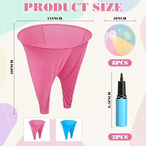 MiniInflat 12 Pcs Granny Pants Yard Game, Big Pants Ball Catch Outdoor Games with Inflatable Beach Balls and Pump for Family Reunion & Adult Groups Yard Summer Swimming Pool Water Games (Macaron) - color: Macaron