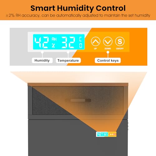 180L 3D Printer Filament Storage Cabinet with Dehumidifier(60W drying power, <8W avg. consumption| Industrial Sealed Dehumidifying Stand Cabinet Holds 40 Rolls -Compatible with PLA/ABS/TPU/PETG - color: Black