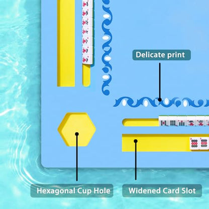 Floating Mahjong Table for Pool, 2-IN-1 Waterproof Floating Game Table for Mahjong Card Games Dominoes Poker, Adults Floating Board Pool Game Tray for Hot Tub Lake Beach Summer Pool Party Gift