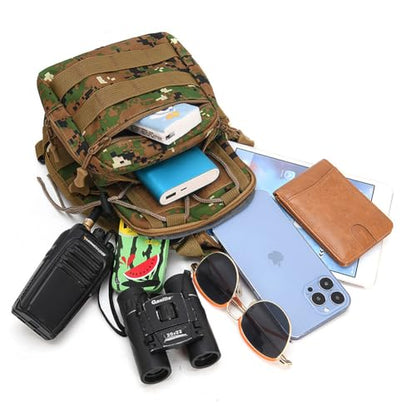 Viriber Tactical Backpack, Waterproof Military Cross-body Molle Sling Shoulder Backpack Chest Bag for Outdoor Every Day Carry Black - color: Black