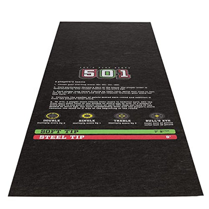 PIG Home Solutions Self-Sticking Dart Mat – Dart Game - Black – 3’ x 10’ - style: Dart Game (501)