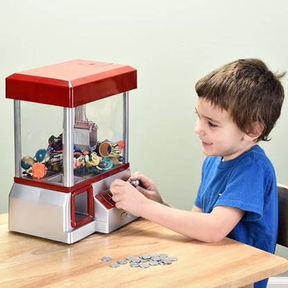 Etna Electronic Mini Claw Machine for Kids, Mini Candy Prize Dispenser Arcade Game with Sound, 30 Tokens, 10" x 7.90" x 13.5"