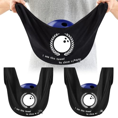 Civaner 3 Pack Bowling Ball Seesaw Bowling Ball Polisher Washable Bowlings Accessories Giant Bow Ling Balls Polisher Cleaner Towel Seesaw Holder Towel Bag Black - style: Novel