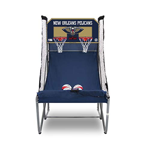 Pop-A-Shot - Home Dual Shot Arcade Basketball Game with NBA Graphics l Sensor Scoring l 16 Game Modes l 7 Balls l Foldable Storage l for All NBA Fans - style: New Orleans Pelicans