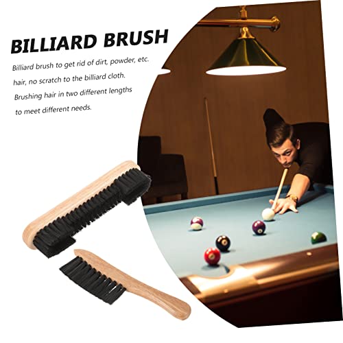Kisangel 2pcs Pool Table Brush for Felt Billiards Chalk Snooker Cleaner Rail Brush Set Pool Table Cleaning