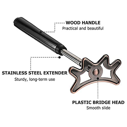 Sumind Retractable Pool Bridge Stick - Adjustable Billiards Cue Bridge with Removable Head, Wooden Handle & 5 Position Slots, Portable Pool Table Accessories for Home, Club & Tournament(Black) - color: Black