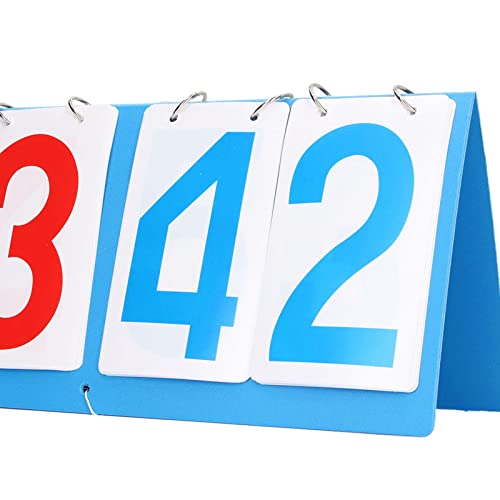 KUIDAMOS Tabletop Flip Score Keeper, Intuitive Plastic 4 Digit Scoreboard Clear Print Portable for Table Tennis for Basketball