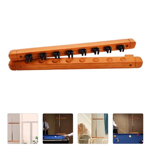 Cabilock Solid Wood Billiard Cue Rack Wall Mounted Roman Style Pool Stick Holder Space-saving Organizer for Game Rooms Lounges and Offices