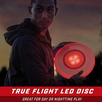 GoSports Ultimate Light Up Flying Disc, 175 Grams, with 4 LEDs - Red