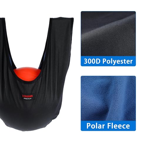 VISEMAN Bowling Ball Polisher Bag –Washable Seesaw Cleaner & Thickened Protective Carrier – Oil Absorbent Towel and Holder for Standard Bowling Balls – 21" x 14" (Black)
