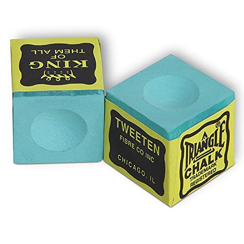 Triangle Billiard Pool Cue Chalk - 1 Dozen - Made in The USA + 2 pcs of Quality Billiard Pool Table Spots by Tweeten Fibre Co. - color: Green