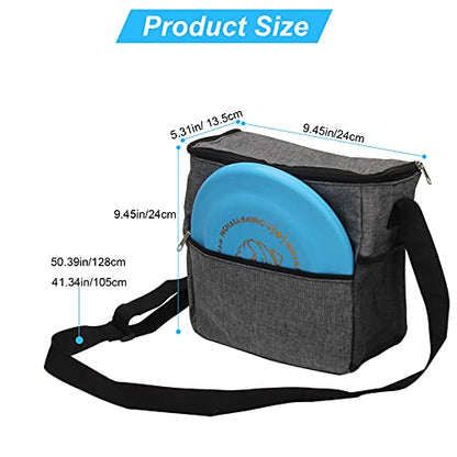 Windspeed Cadet Disc Golf Bag, Portable Waterproof Disc Golf Bag with 10 Discs Capacity, Pro Disc Golf Bag Small with Adjustable Strap, Starter disc Golf Bag for Women and Men (Grey)