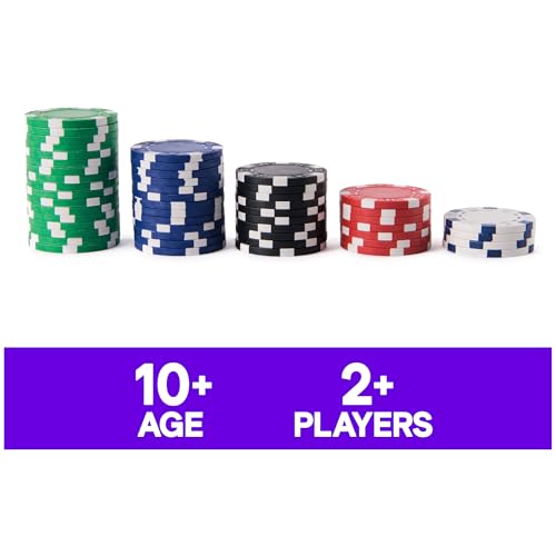 Spin Master Games, Cardinal Classics, 100-Piece Poker Chips Set, Classic Family Board Game, Poker Set for Beginners & Experts, Kids & Family, 2-10 Players, for Ages 8 & Up - style: Heavy Weight 100 pcs Porker Chips