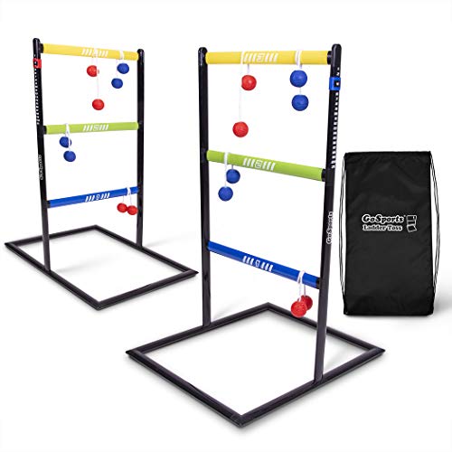 GoSports Ladder Toss Indoor & Outdoor Game Set with 6 Soft Rubber Bolo Balls and Travel Carrying Case - Choose Pro or Classic - style: Pro Ladder Toss